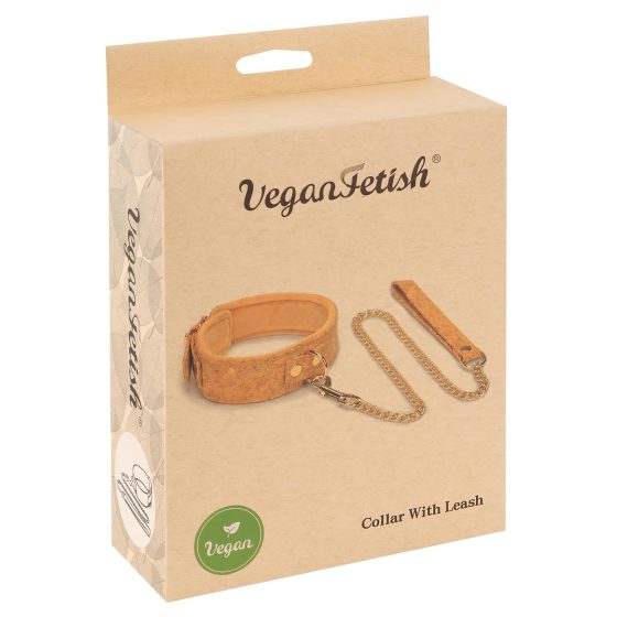 Vegan Fetish - Collar with Leash (Cork)