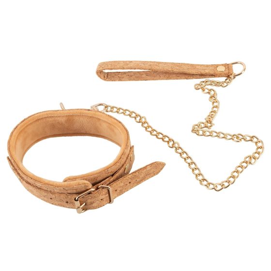 Vegan Fetish - Collar with Leash (Cork)