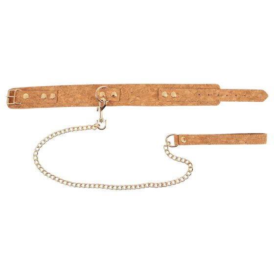 Vegan Fetish - Collar with Leash (Cork)