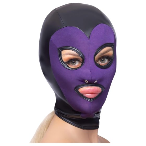 Bad Kitty - shiny suction mask (purple-black)