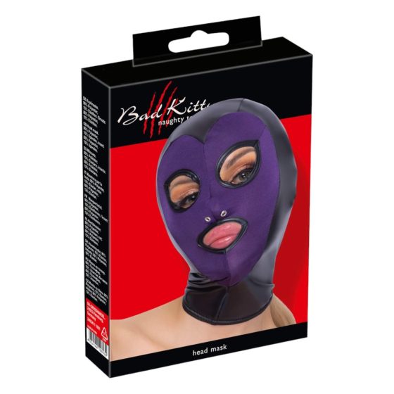 Bad Kitty - shiny suction mask (purple-black)