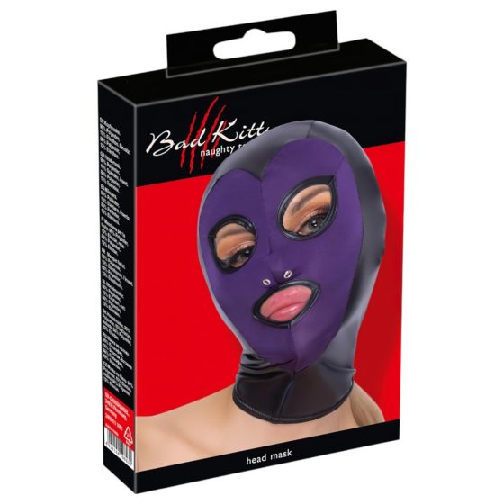 Bad Kitty - shiny suction mask (purple-black)