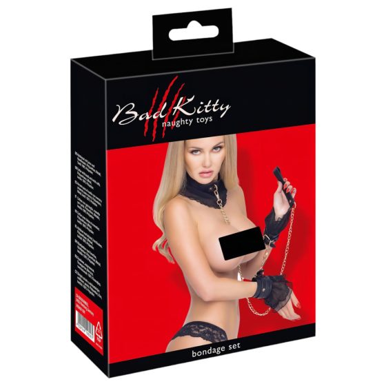 Bad Kitty - Ruffled Restraint Set (4 Pieces) - Black