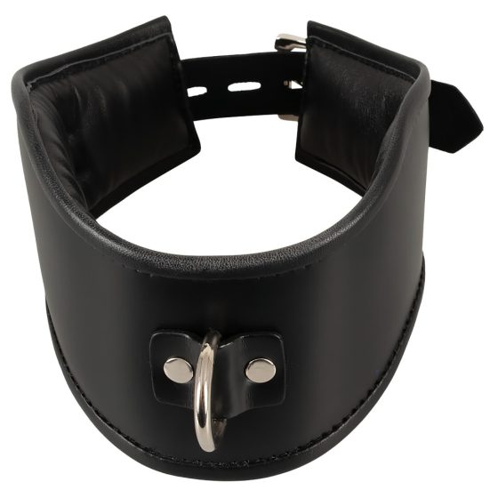 Black Bad Kitty - Faux Leather Collar with Ring