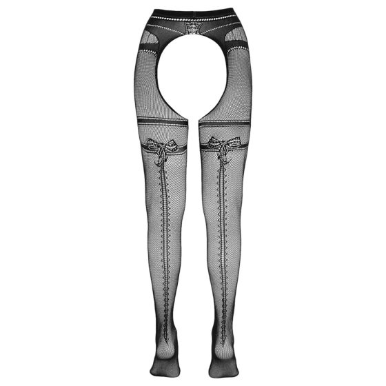 Cottelli - Black Open-Net Stockings with Double Effect