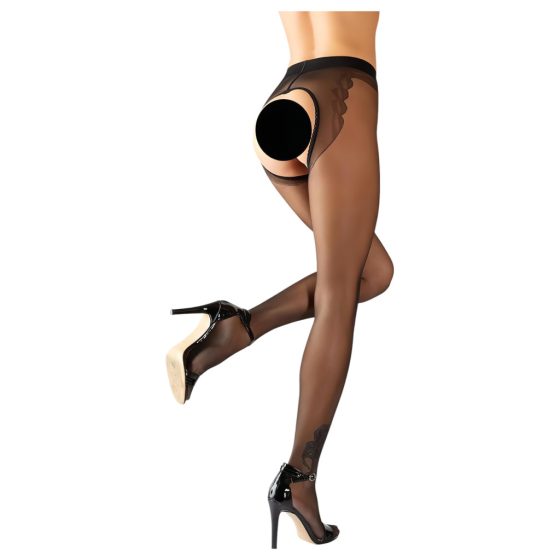 Cottelli - Double Effect Open Tights (Black)