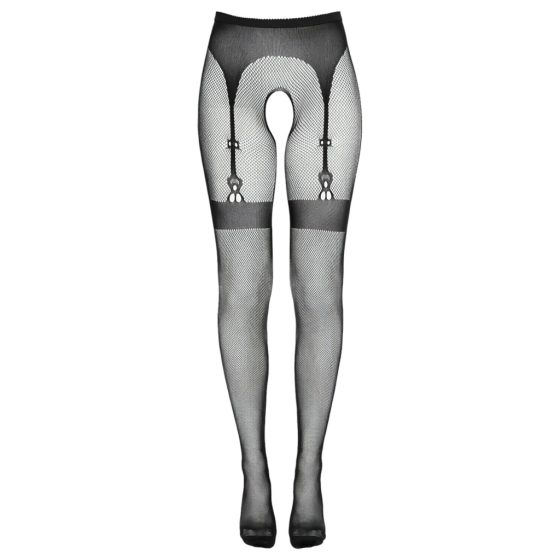 Cottelli Legwear - Open Garter Tights - Black (S-L)