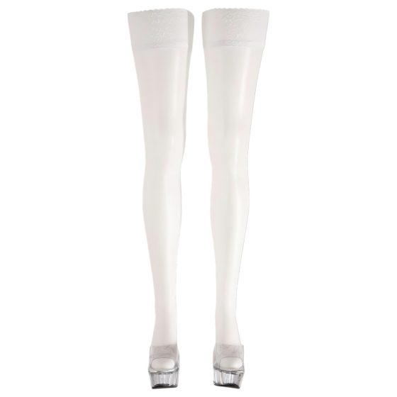 Cottelli - Satin Thigh-Highs (White)