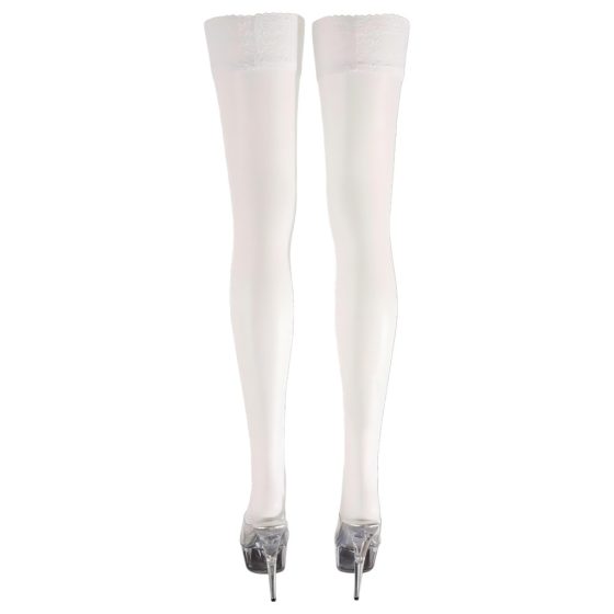 Cottelli - Satin Thigh-Highs (White)