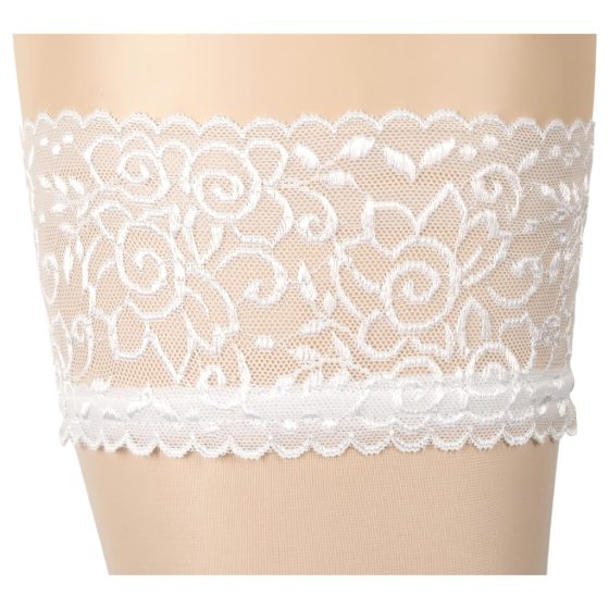 Cottelli - Satin Thigh-Highs (White)