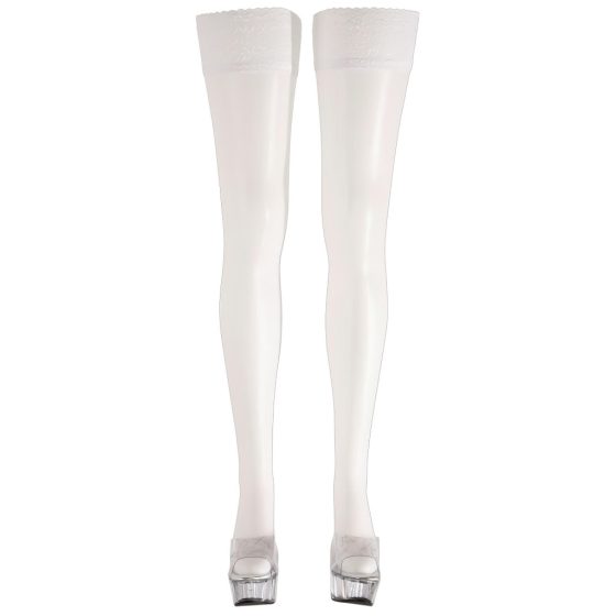 Cottelli - Satin Thigh-Highs (White)