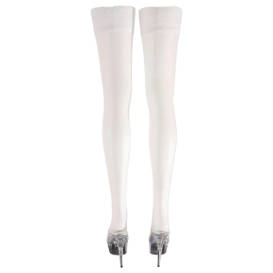 Cottelli - Satin Thigh-Highs (White)