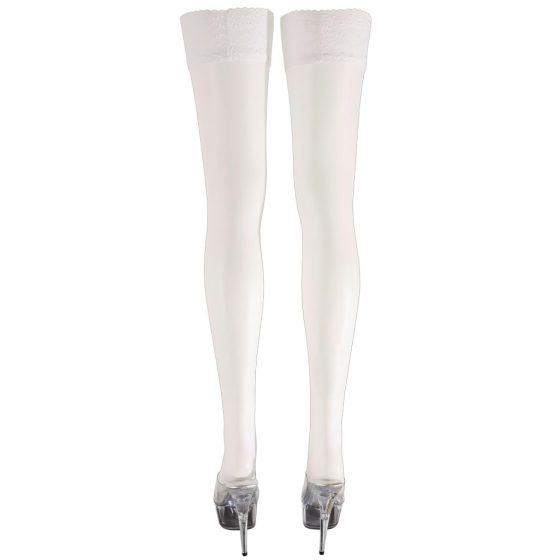 Cottelli - Satin Thigh-Highs (White)