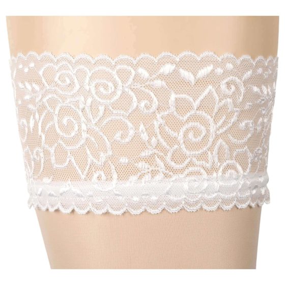 Cottelli - Satin Thigh-Highs (White)