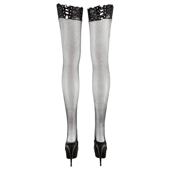 Cottelli - Fishnet Stockings - With Laced Lace Trim