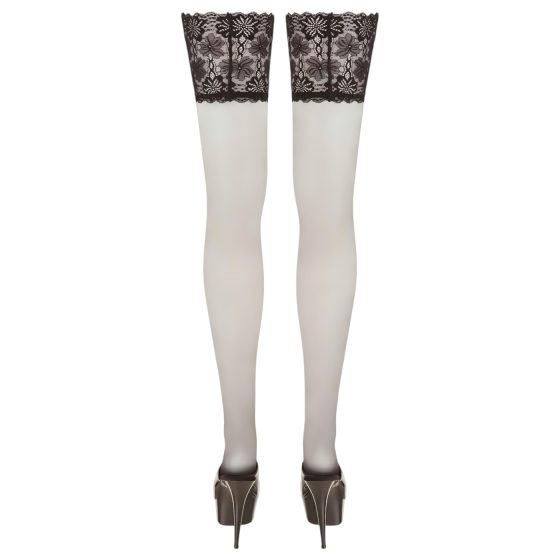 Cottelli - Thigh High Stockings with 15cm Lace Trim (Black)