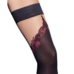 Cottelli - Embroidered Double Layer Thigh Highs (Black)