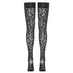 Cottelli Legwear - Leopard Print Thigh Highs (Black)