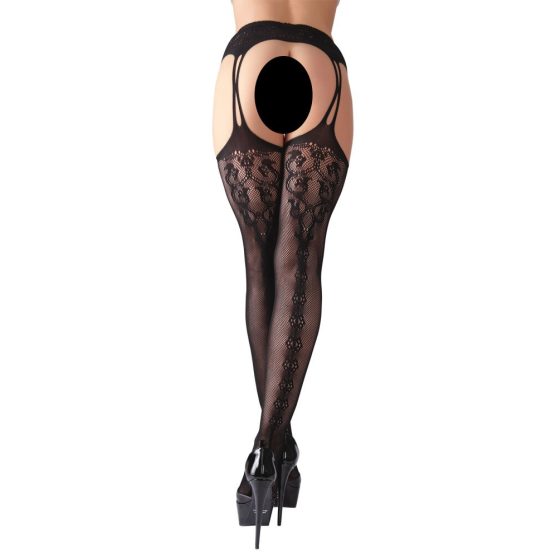 Cottelli - Decorative Fishnet Stockings (Black)