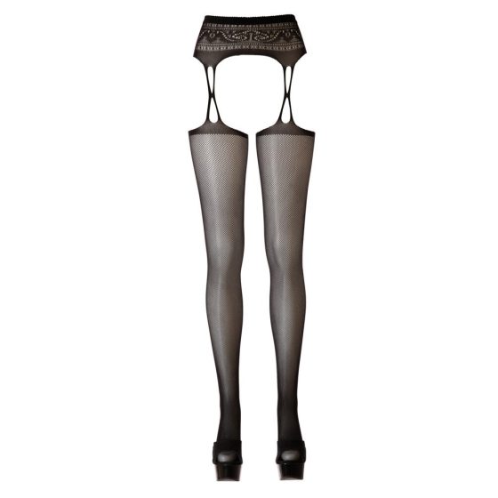 Cottelli - Decorative Fishnet Stockings (Black)