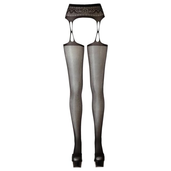 Cottelli - Decorative Fishnet Stockings (Black)