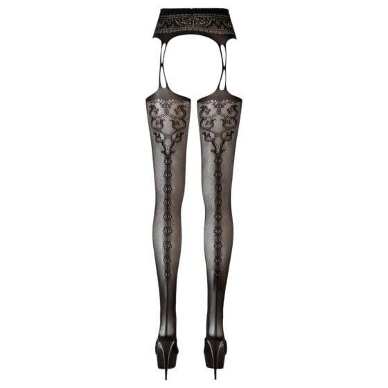 Cottelli - Decorative Fishnet Stockings (Black)