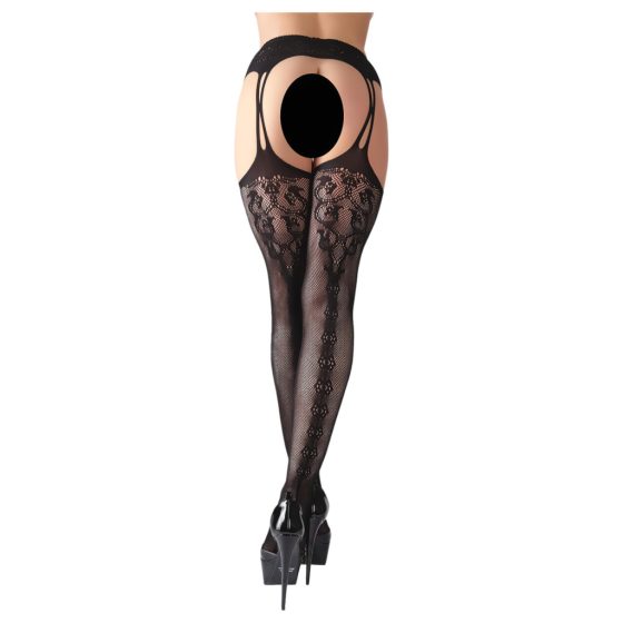 Cottelli - Decorative Fishnet Stockings (Black)