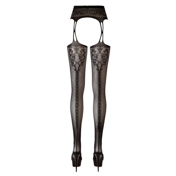 Cottelli - Decorative Fishnet Stockings (Black)