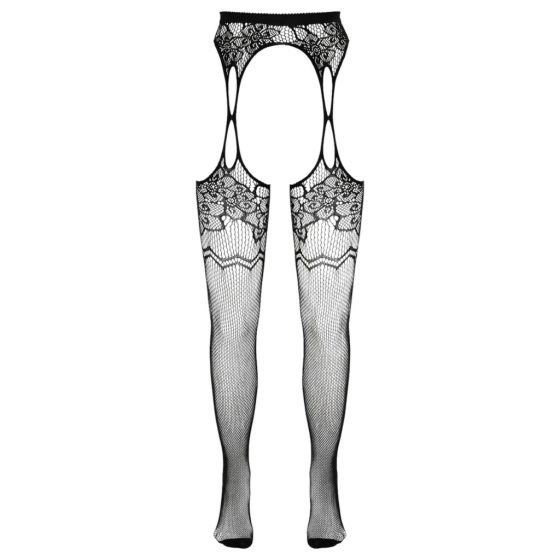 Cottelli - Patterned Fishnet Stockings (Black)