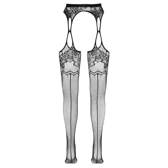 Cottelli - Patterned Fishnet Stockings (Black)