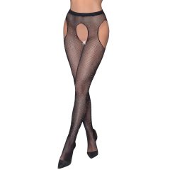   Cottelli Legwear - Open, Shimmering Fishnet Stockings - Black (S-L)