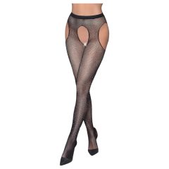   Cottelli Legwear - Open, Shimmering Fishnet Stockings - Black (S-L)