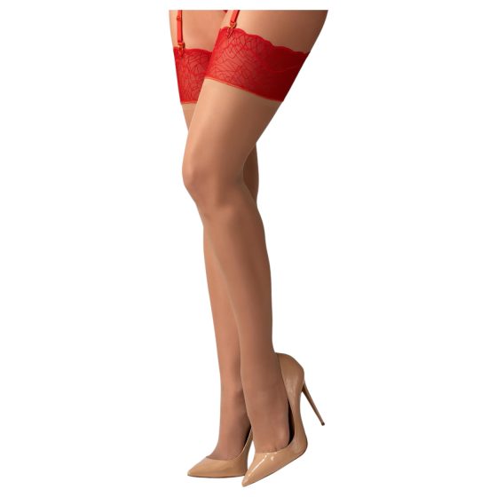 Obsessive Cupide Desir - Lace Stockings (Red)