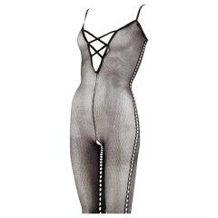 NO:XQSE - Side Patterned Bodystocking - Black