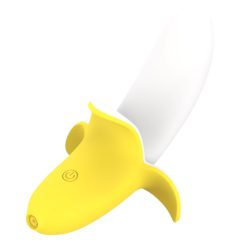   Lonely - Battery-Powered, Waterproof Banana Vibrator (Yellow-White)