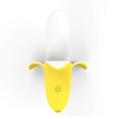   Lonely - Battery-Powered, Waterproof Banana Vibrator (Yellow-White)