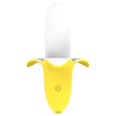   Lonely - Battery-Powered, Waterproof Banana Vibrator (Yellow-White)