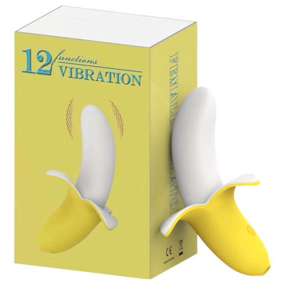 Lonely - Battery-Powered, Waterproof Banana Vibrator (Yellow-White)