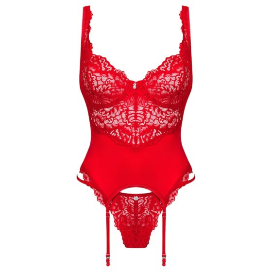 Obsessive Amor Cherris - lace set with garter belt (red)