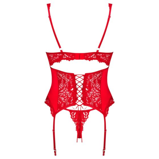 Obsessive Amor Cherris - lace set with garter belt (red)