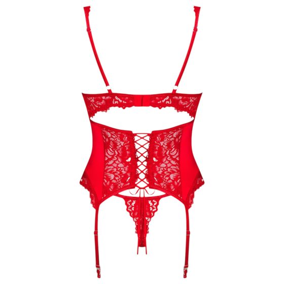 Obsessive Amor Cherris - lace set with garter belt (red)