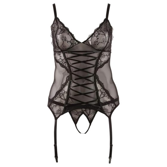 Cottelli - Lace Top with Ribbon (Black)