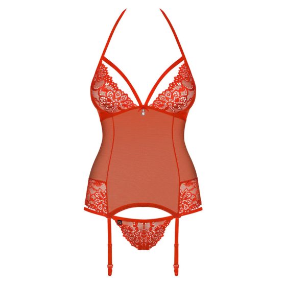 Obsessive 838-COR-3 - Halter-Neck Top with Thong (Red)