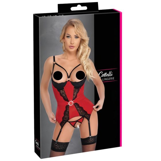 Cottelli - Lace Insert Breast Lifting Top Set (Red)