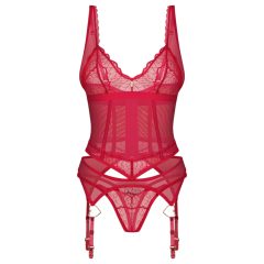 Obsessive Cupide Desir - Sheer Lace Top Set (Red)