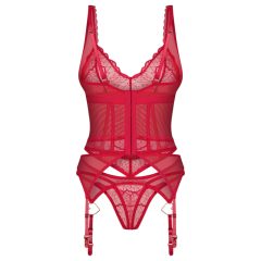 Obsessive Cupide Desir - Sheer Lace Top Set (Red)