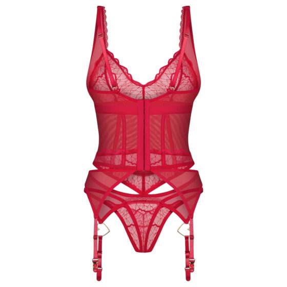 Obsessive Cupide Desir - Sheer Lace Top Set (Red)