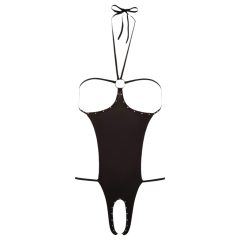 NO:XQSE - Open, Rhinestone Sexy Bodysuit - Black (S-L)