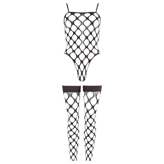 NO:XQSE - Perforated Sexy Set - Black (S-L)