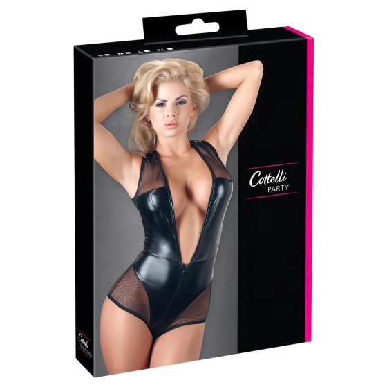 Cottelli - Shiny Mesh Bodysuit (Black)